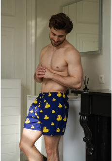 Wijde boxershorts heren met print 3-pack Blauw