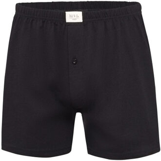 Wijde boxershorts jersey stretch effen 9-pack Zwart - L