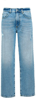 Wijde broek met medium taille Icon Denim , Blue , Dames - W27,W30