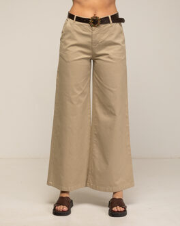 Wijde flare broek Camel