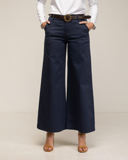 Wijde flare broek Navy