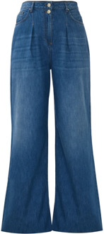 Wijde jeans met dubbele knopen Kocca , Blue , Dames - W33,W32,W31,W24,W28,W34,W27,W30,W29,W25,W26
