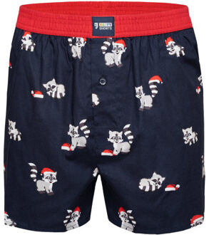 Wijde kerst boxershort heren xmas wasbeer Veelkleurig - XL