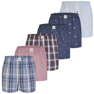 Wijde kinder boxershorts jongens 6-pack d500k Veelkleurig - 176