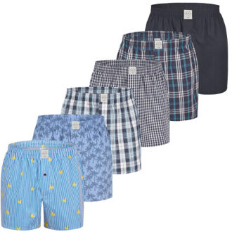Wijde kinder boxershorts jongens 6-pack d515k - maat 152 Veelkleurig