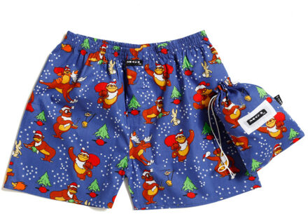 Wijde kinder kerst boxershorts jongens kerstman Veelkleurig - 164