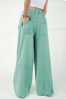 Wijde Pantalon met Touwtje Salie Groen