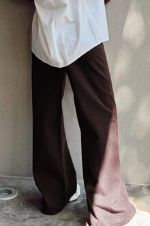 Wijde Pijpen Denim Jeans Donker Bruin