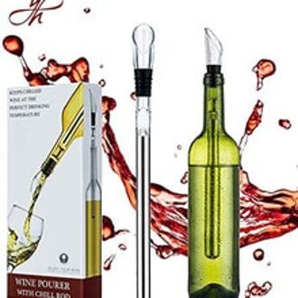 Wijn Chiller Stok 3-In-1 Roestvrij Staal Snelle Iceless Wijnkoeler Staaf Met Beluchter En Schenker Voor wijn Accessoires