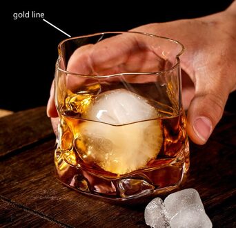 Wijn Cocktail Glas Whisky Korte Glas Europese Japanse Bar Creatieve Persoonlijkheid Whisky Bier Glas Verre Drinken Brandy Cup goud lijn