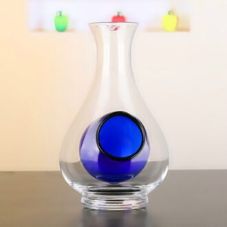 Wijn Decanter 300-500Ml Loodvrij Kristal Glas Blauw Hart Ijs Heupfles Whiskey Sake Fles jug Schenker Bar Tool 350ml