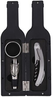 Wijn Flesopener Stopper Set Met Fles/Cup Vorm Storage Case Rvs Schenktuit Drip Ring Praktische Gadget 3