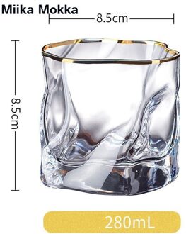 Wijn Glas Koffie Mok Transparant Kristal Amber Regenboog Glas Cup Voor Huishoudelijke Whiskey Wijn Vodka Bar Club Bierglas C goud