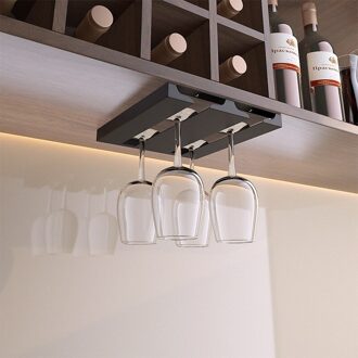 Wijn Glas Rack Onder Kast Glaswerk Houder Opslag Hanger Metalen Organizer Voor Bar Keuken 2slots