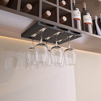 Wijn Glas Rack Onder Kast Glaswerk Houder Opslag Hanger Metalen Organizer Voor Bar Keuken 3slots