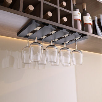 Wijn Glas Rack Onder Kast Glaswerk Houder Opslag Hanger Metalen Organizer Voor Bar Keuken 4slots