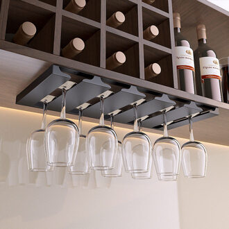 Wijn Glas Rack Onder Kast Glaswerk Houder Opslag Hanger Metalen Organizer Voor Bar Keuken 5slots