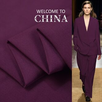 Wijn Rode Rib Stitch Natuurlijke Zwaarder Zijde En Katoen Gemengd Weefsel Voor Vrouwen Jas, SCT732 1 meter