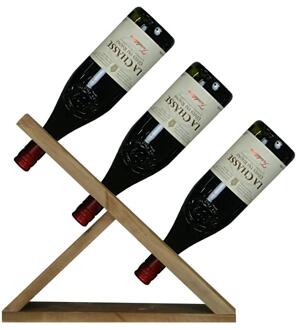 Wijnfles houder oud hout 39x28x8cm bruin