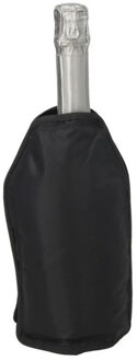 Wijnfles koelelement hoes - zwart - 22 cm - Flessenkoeler