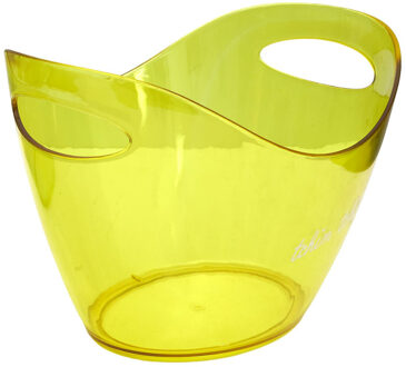 Wijnfles koeler/wijnkoeler Bucket - transparant geel - kunststof - 34 x 25 x 26 cm - IJsemmer