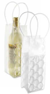 Wijnfles koeltas 25 x 10 cm - 2x - Handige koeltassen - voor wijnflessen / frisdrankflessen