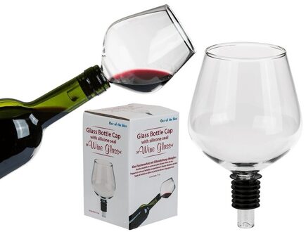 Wijnfles schenkdop wijnglas vorm - gadget/funkado - drank/moederdag - Wijnafsluiters Transparant
