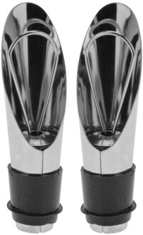 Wijnfles schenktuiten - 2x - met RVS dop - Schenkdop/afsluitdop - schenktuiten/schenkdoppen