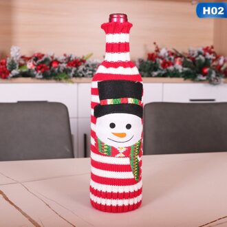 Wijnfles Tas Kerst Rode Wijn Fles Cover Xmas Jurk Geweven Zak Hoed Voor Bierfles Jaar Thuis Party tafel Decoratie H02