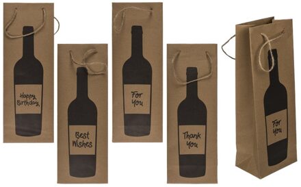 Wijnflestas papier 12,5x9x35cm verschillende