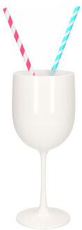 Wijnglas - onbreekbaar - wit - kunststof - 480 ml - wijnglazen