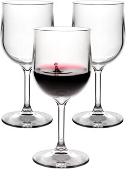 Wijnglas Tulp - 6x - SAN kunststof - 30 cl - onbreekbaar - herbruikbaar - wijnglazen