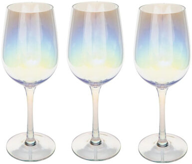 Wijnglazen - 12x - 380 ml - Parelmoer - Fantasy glas - Rode en witte wijnglazen