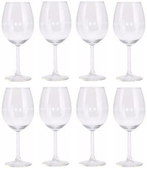 Wijnglazen - 8x stuks - transparant - 430 ml - glas - glazen - witte/rode wijn
