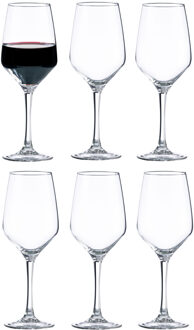 wijnglazen Grigio - 6x stuks - voor rode en witte wijn - 440 ml