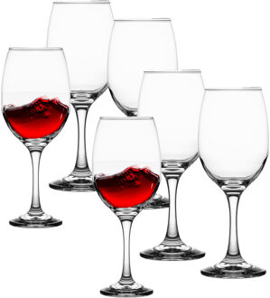 Wijnglazen Queen - 12x stuks - rode wijnglazen - 470 ml