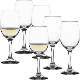 Wijnglazen Queen - 12x stuks - witte wijnglazen - 365 ml