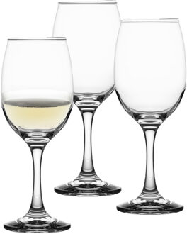 Wijnglazen Queen - 6x stuks - witte wijnglazen - 365 ml