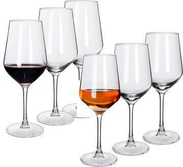 Wijnglazen set Excalibur - 12x stuks - 6x rode en 6x witte wijnglazen - glas