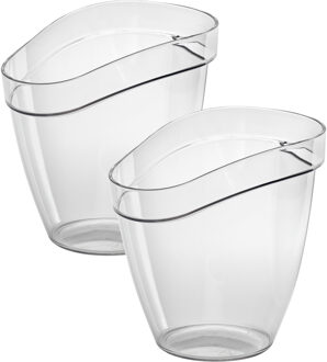 Wijnkoeler Paris - transparant - PC kunststof - 2x18 cm - IJsemmer - wijnfles koeler