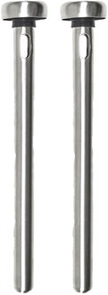 Wijnkoeler stick met schenktuit - 2x - RVS - 22 cm - koelstaaf - wijnfles koeler - wijstopper