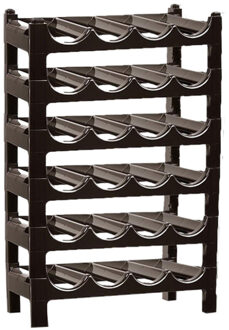 Wijnrek - 24 flessen - stapelbaar - bruin - kunststof
