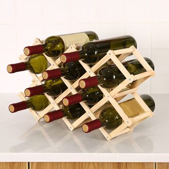Wijnrek, Houten Wijn Magazijnstellingen Aanrecht, folding Wijnfles Standhouder Display Plank Voor Home Kitchen Bar Kasten Hold 10 Bottles