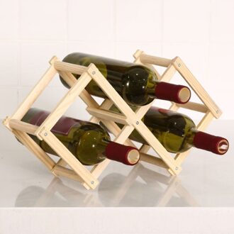 Wijnrek, Houten Wijn Magazijnstellingen Aanrecht, folding Wijnfles Standhouder Display Plank Voor Home Kitchen Bar Kasten Hold 3 Bottles