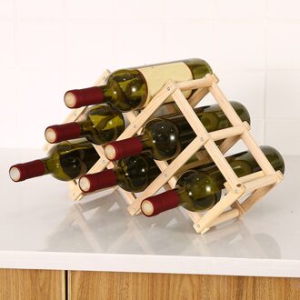 Wijnrek, Houten Wijn Magazijnstellingen Aanrecht, folding Wijnfles Standhouder Display Plank Voor Home Kitchen Bar Kasten Hold 6 Bottles