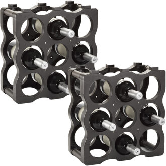 Wijnrek voor 18x flessen - stapelbaar - 36 x 12,5 x 36 cm