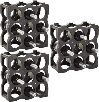Wijnrek voor 27x flessen - stapelbaar - 36 x 12,5 x 36 cm