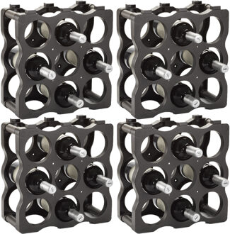 Wijnrek voor 36x flessen - stapelbaar - 36 x 12,5 x 36 cm