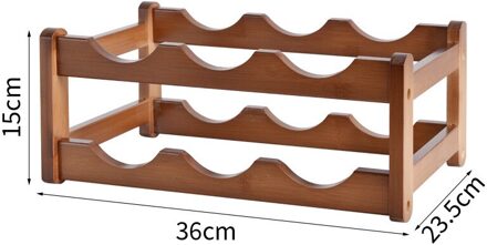 Wijnrek, Wijnrek Metalen, Muur Fles Rack, Rack Wijn Display Rack, Rack Wijn, rack Houten Wijnrek 2 laag 6bottle