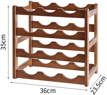 Wijnrek, Wijnrek Metalen, Muur Fles Rack, Rack Wijn Display Rack, Rack Wijn, rack Houten Wijnrek 4laag 12bottle